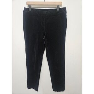 Slim Sation Multiples Black Cotton Blend Velvet Pull On Slim Leg Pants 12